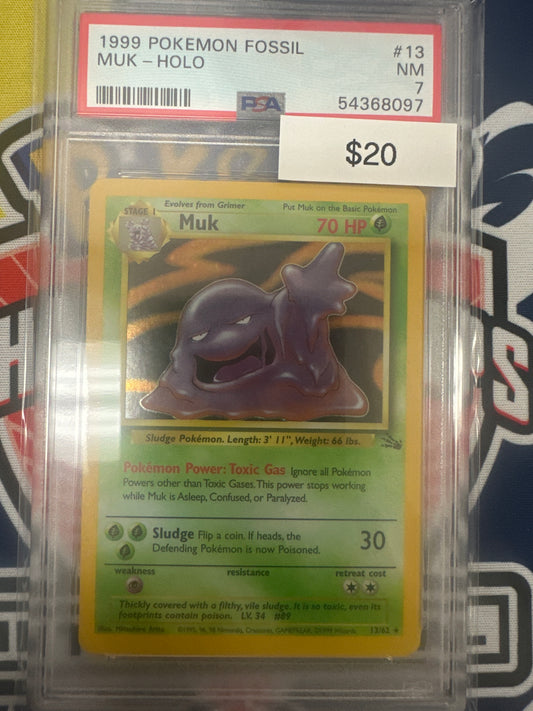 Pokemon Muk 13/62 PSA 7