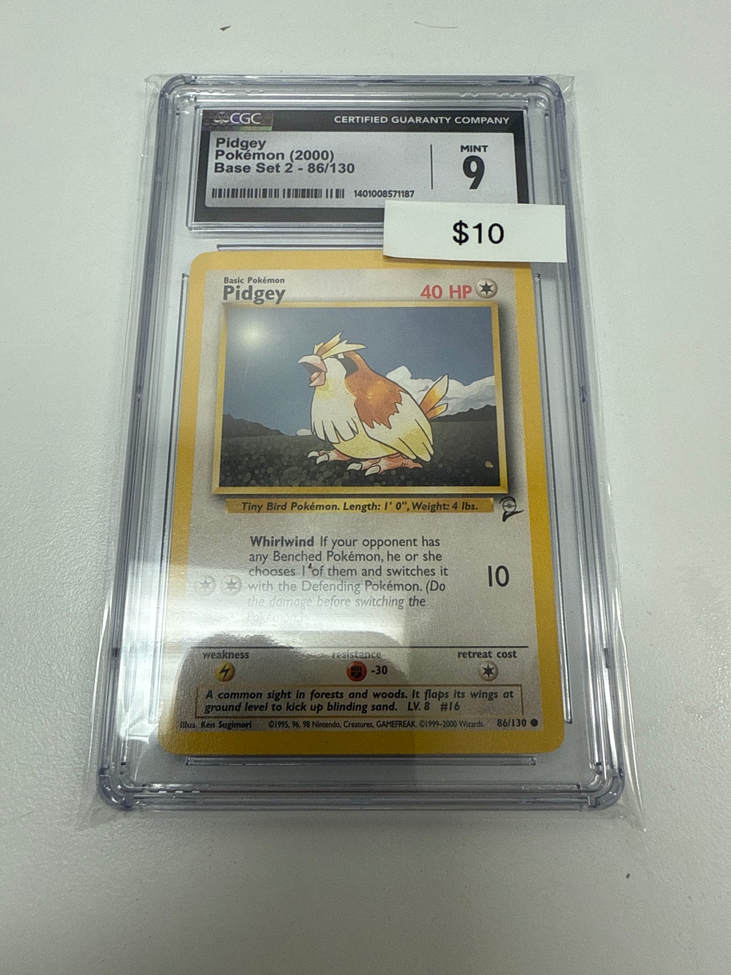 Base Set 2 Pidgey #86/130 CGC 9