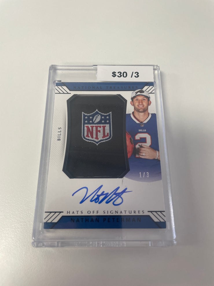 2017 National Treasures Nathan Peterman NFL Shield /3 