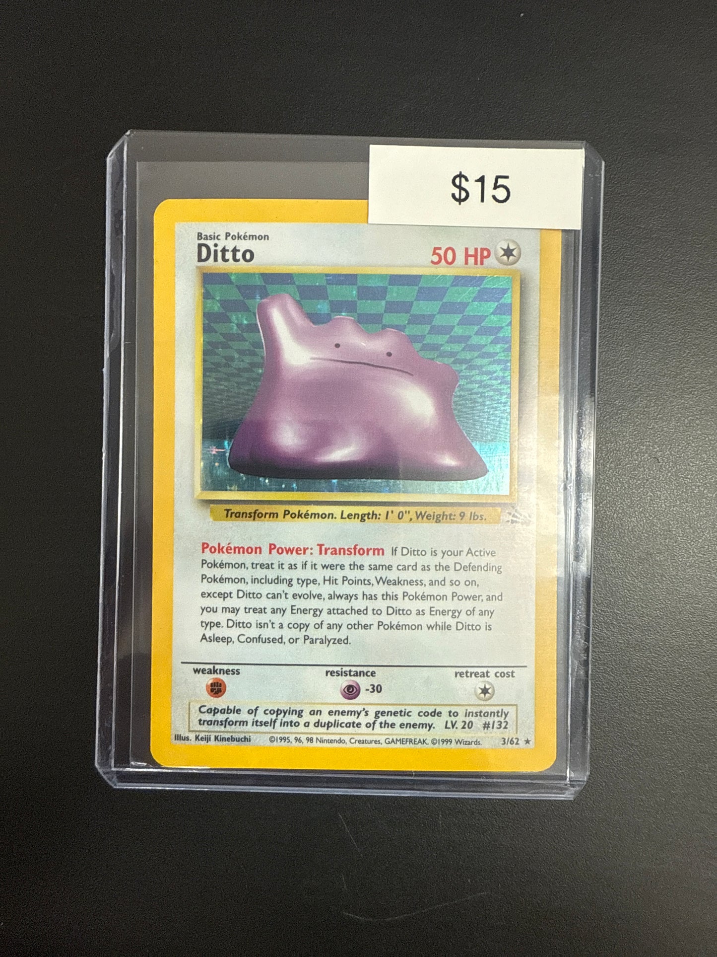 Pokémon Ditto Holo 3/62