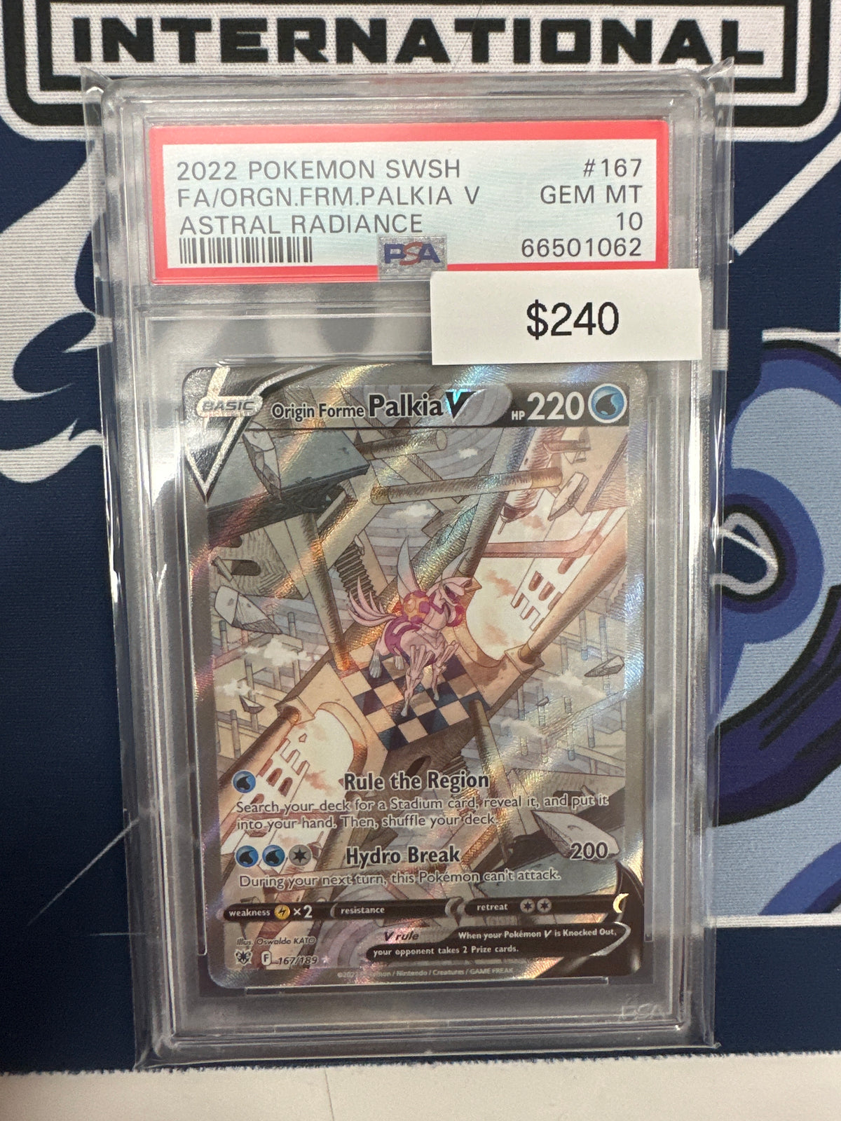 Pokemon Palkia V Alternate Art #167 PSA 10