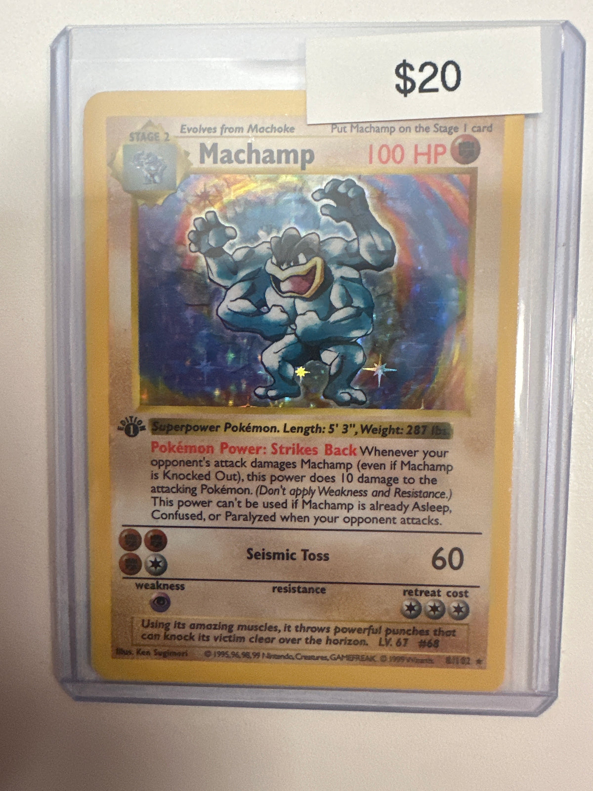 Pokemon Machamp 1st edition Shadowless 8/102