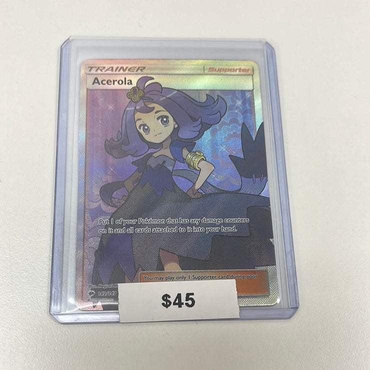 Pokémon Acerola Burning Shadows Full Art 142/147