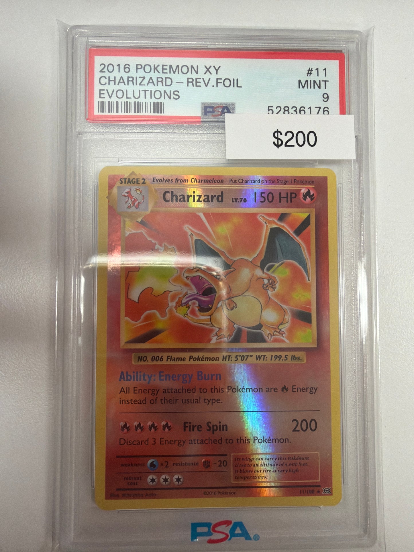 Pokemon Charizard Reverse 11/108 PSA 9