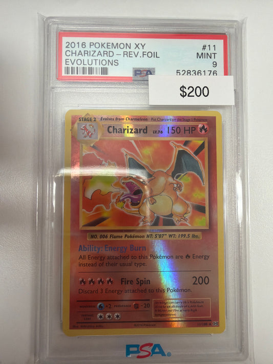 Pokemon Charizard Reverse 11/108 PSA 9