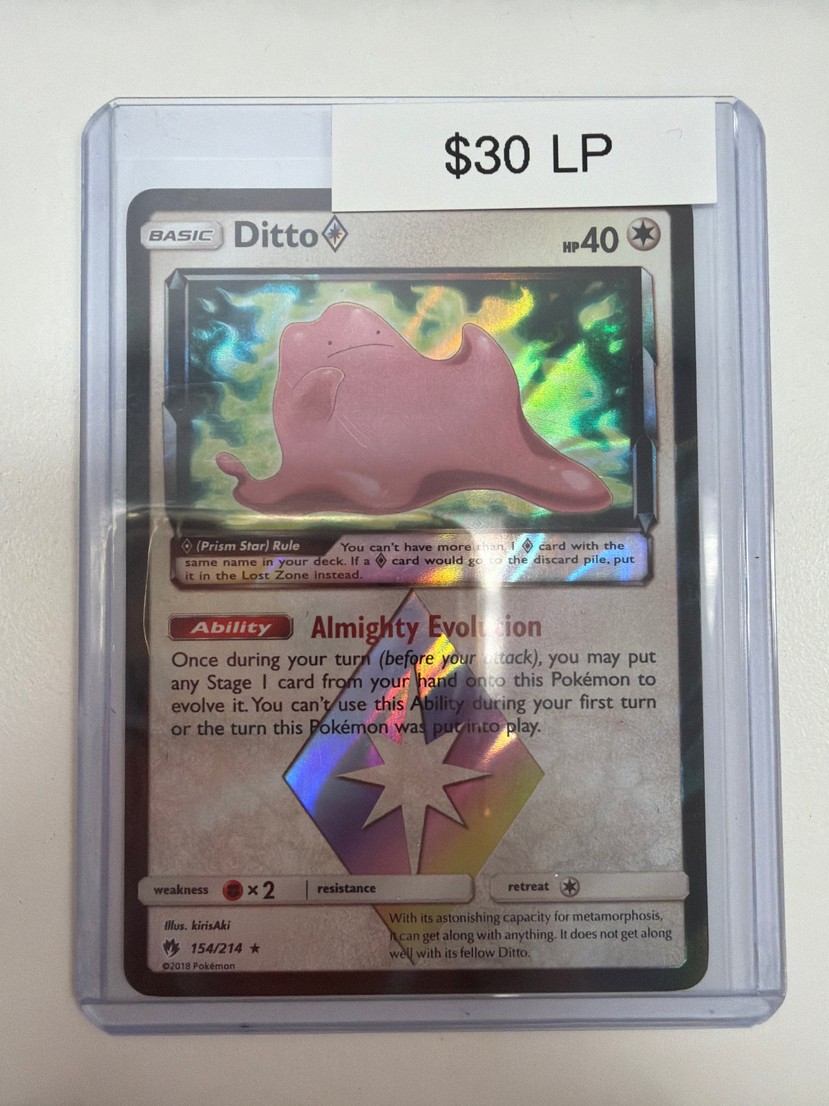 Pokemon Ditto Prism Star 154/214 LP