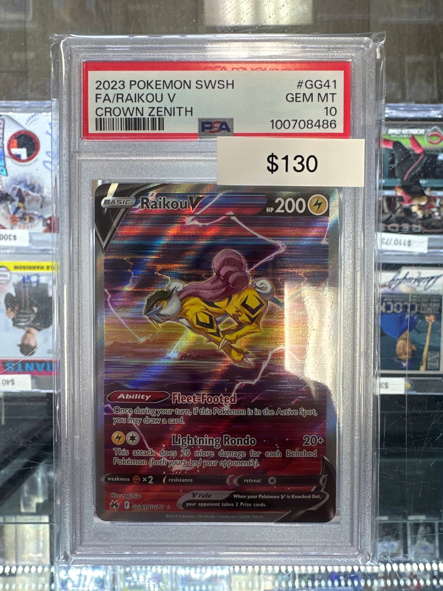 Pokemon Crown Zenith Raikou V GG41/GG70 PSA 10