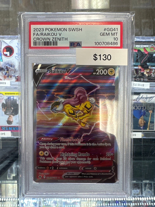 Pokemon Crown Zenith Raikou V GG41/GG70 PSA 10