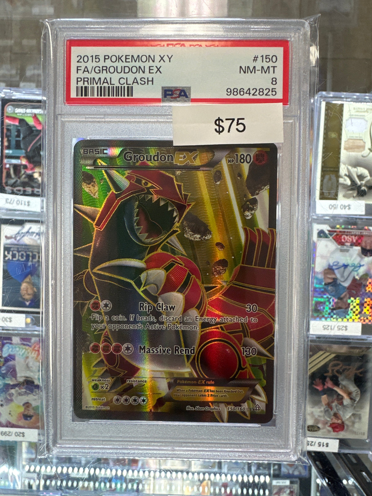 Pokemon Primal Clash FA Groudon EX 150/160 PSA 8