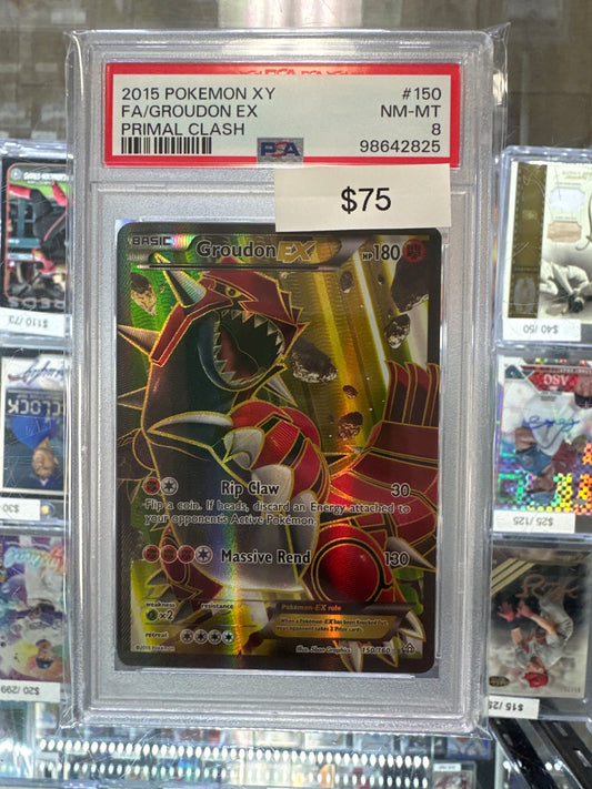 Pokemon Primal Clash FA Groudon EX 150/160 PSA 8