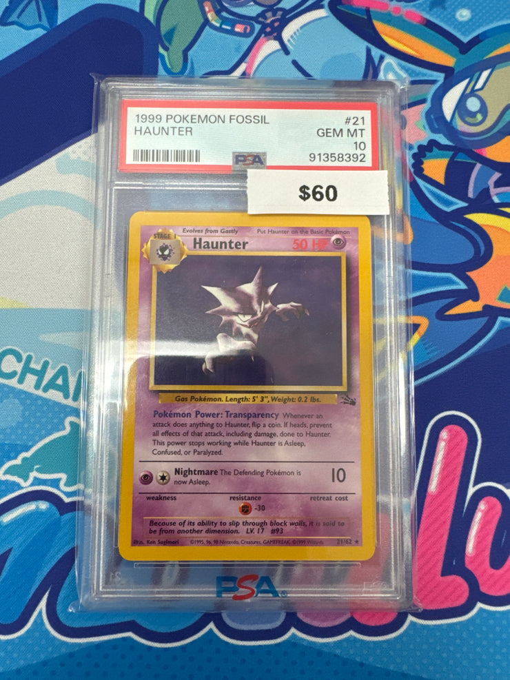 1999 Pokémon Fossil Haunter 21 PSA 10