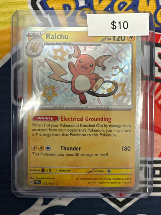 Pokemon Paldean Fates Shiny Raichu 132/091