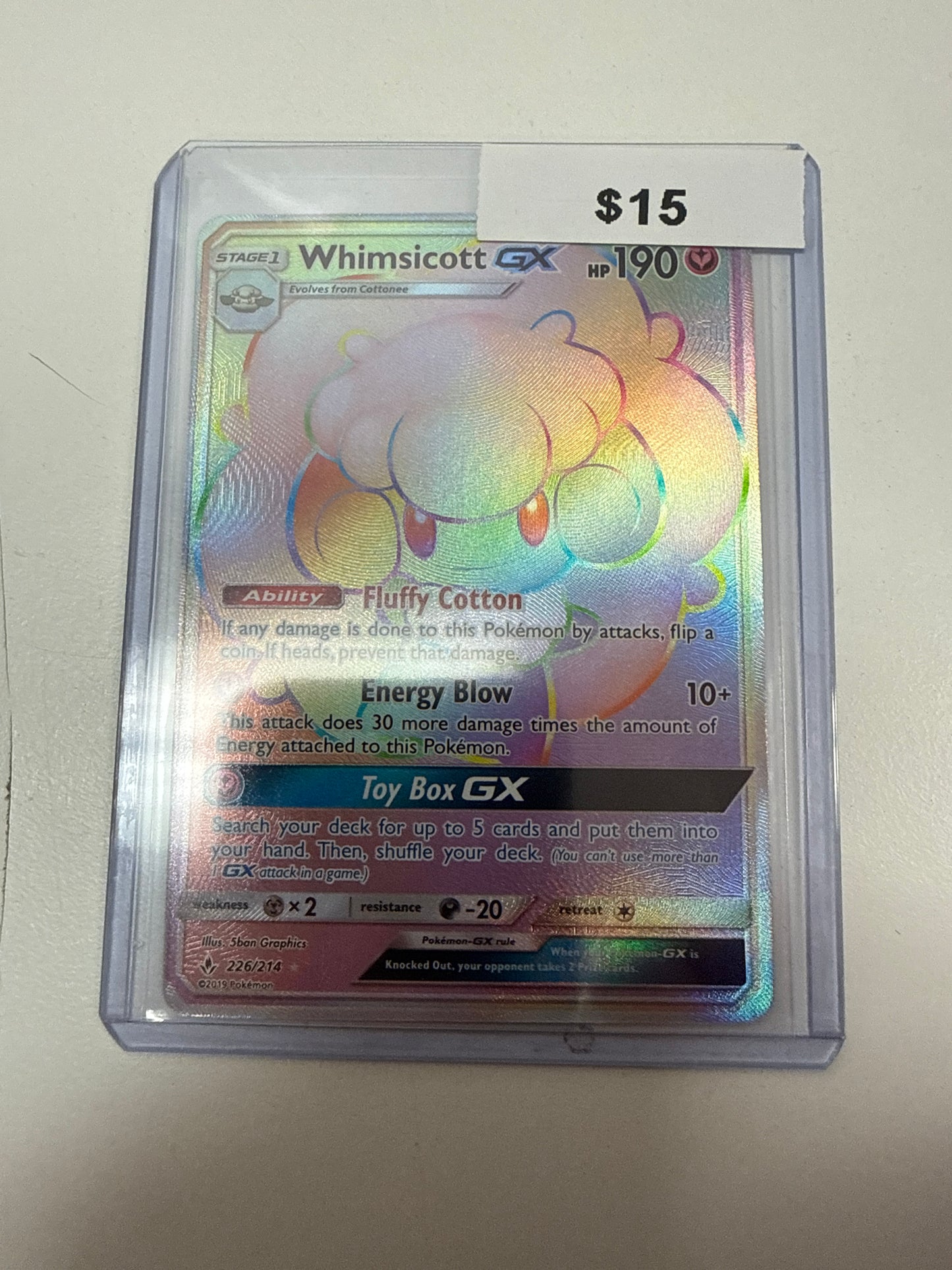 Pokemon Whimsicott Gx Secret #226/214