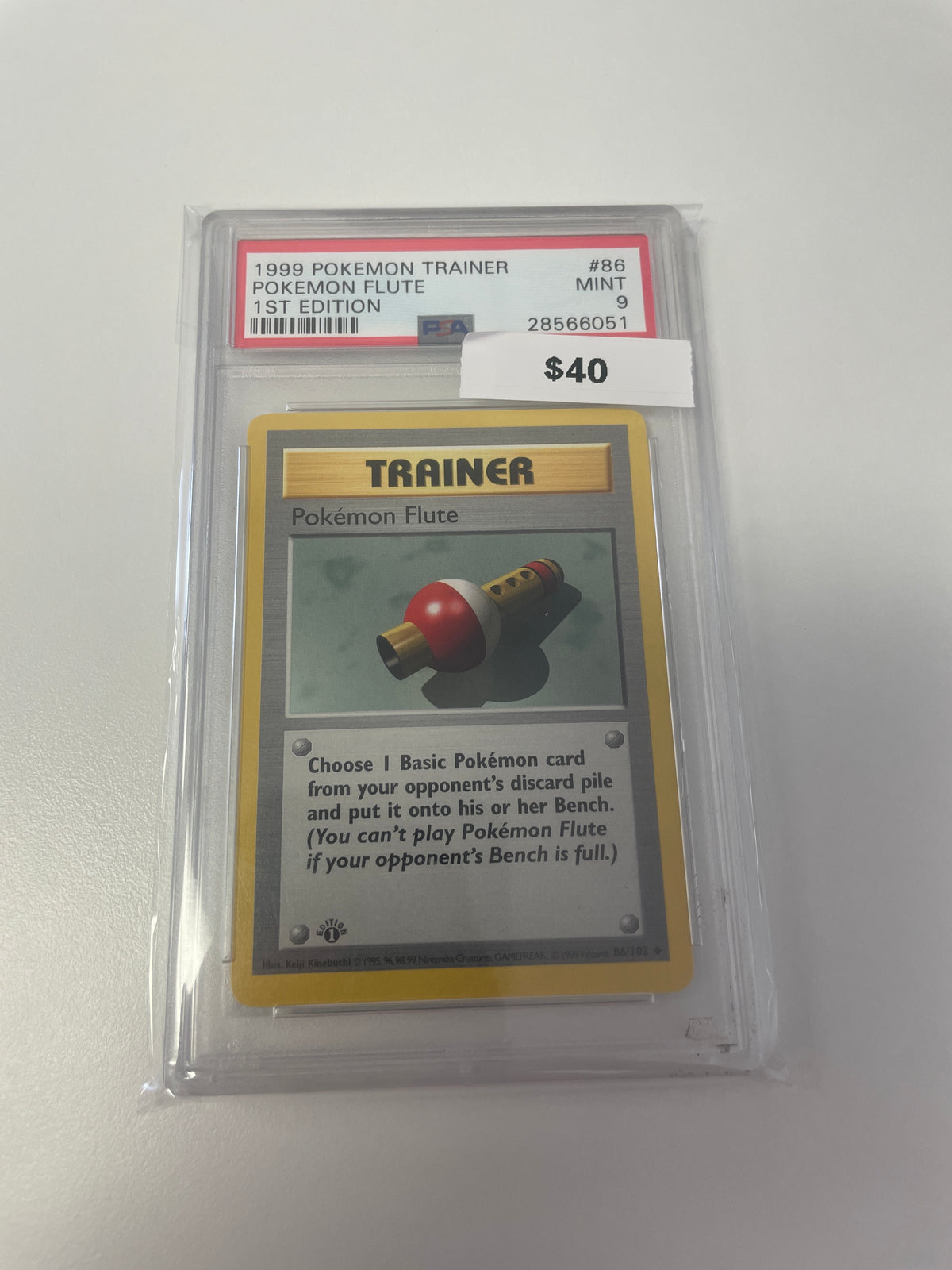 1999 Pokemon Flute Trainer 1st Edition #86/102 PSA 9