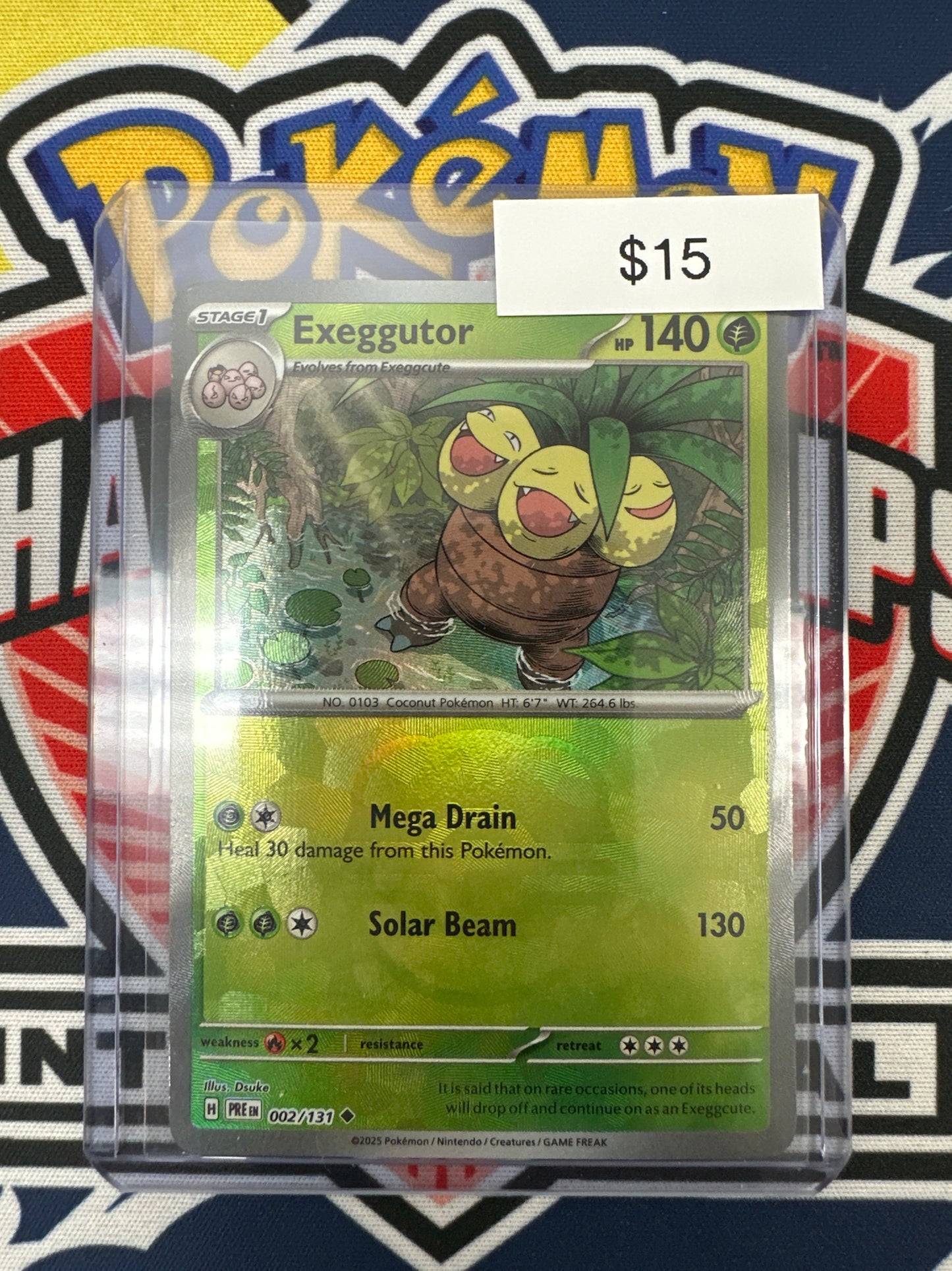 Pokemon Prismatic Evolutions Exeggutor Masterball Holo 002/131 – Grail  Collectibles AZ