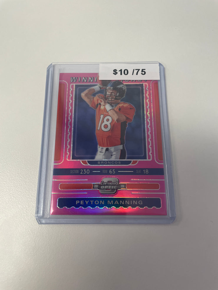 2019 Optic Contenders Peyton Manning Pink /75 