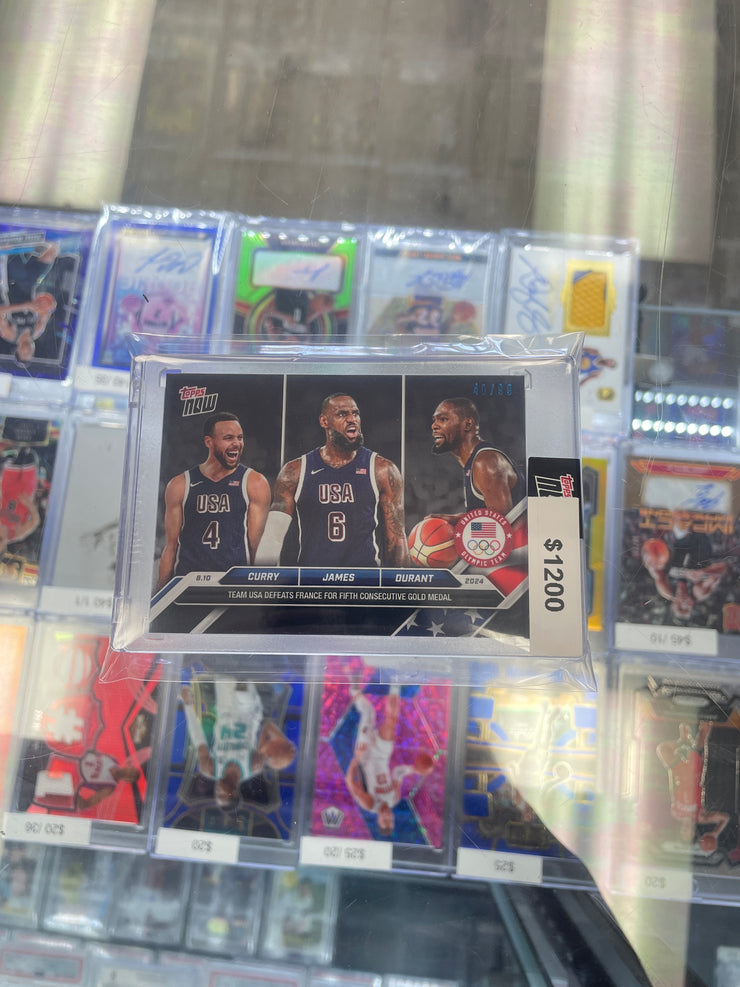 Topps Now Stephen Curry/Lebron James/Kevin Durant USA Gold Medal /99 