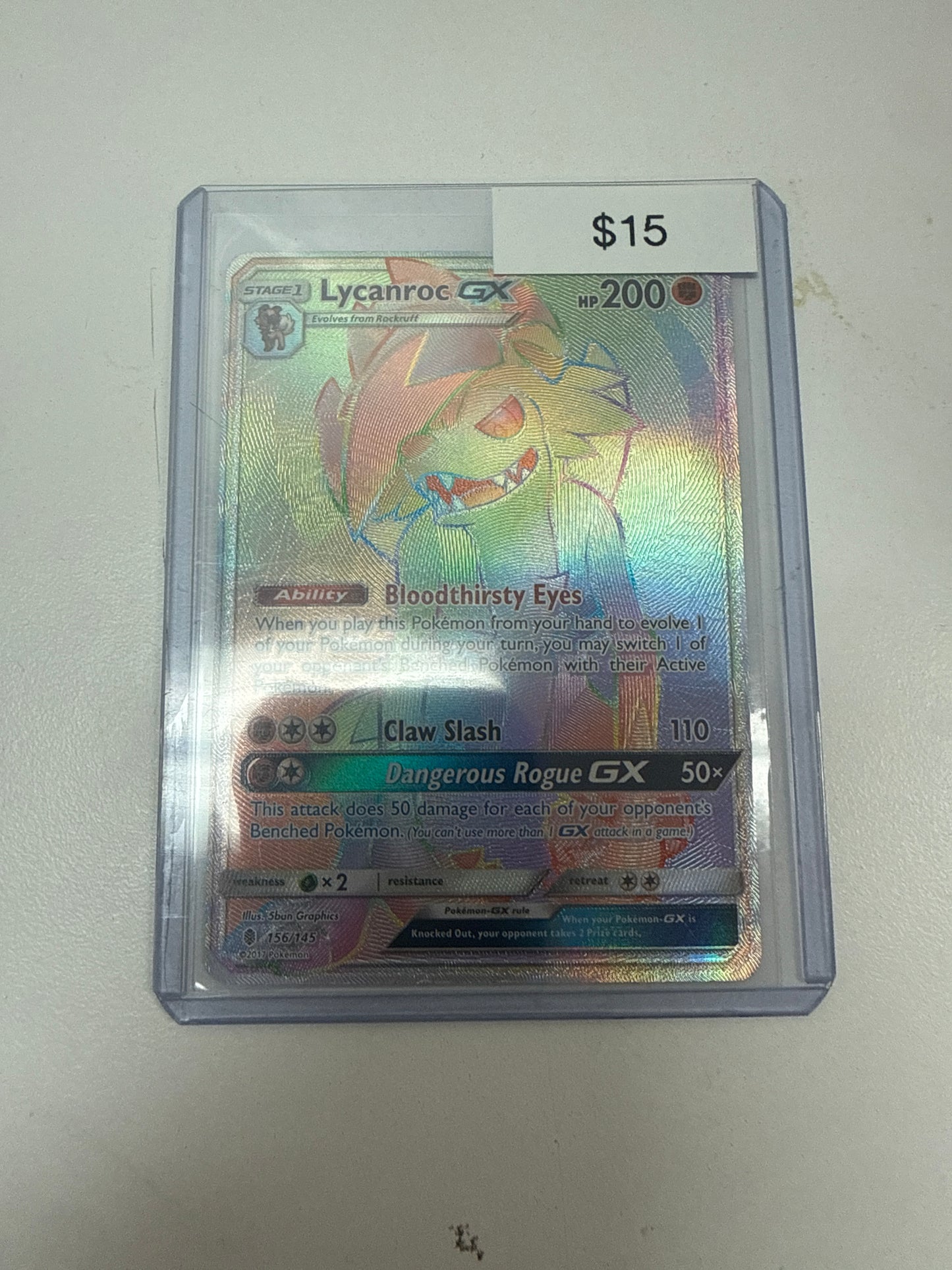 Pokemon Lycanroc Gx #156/145