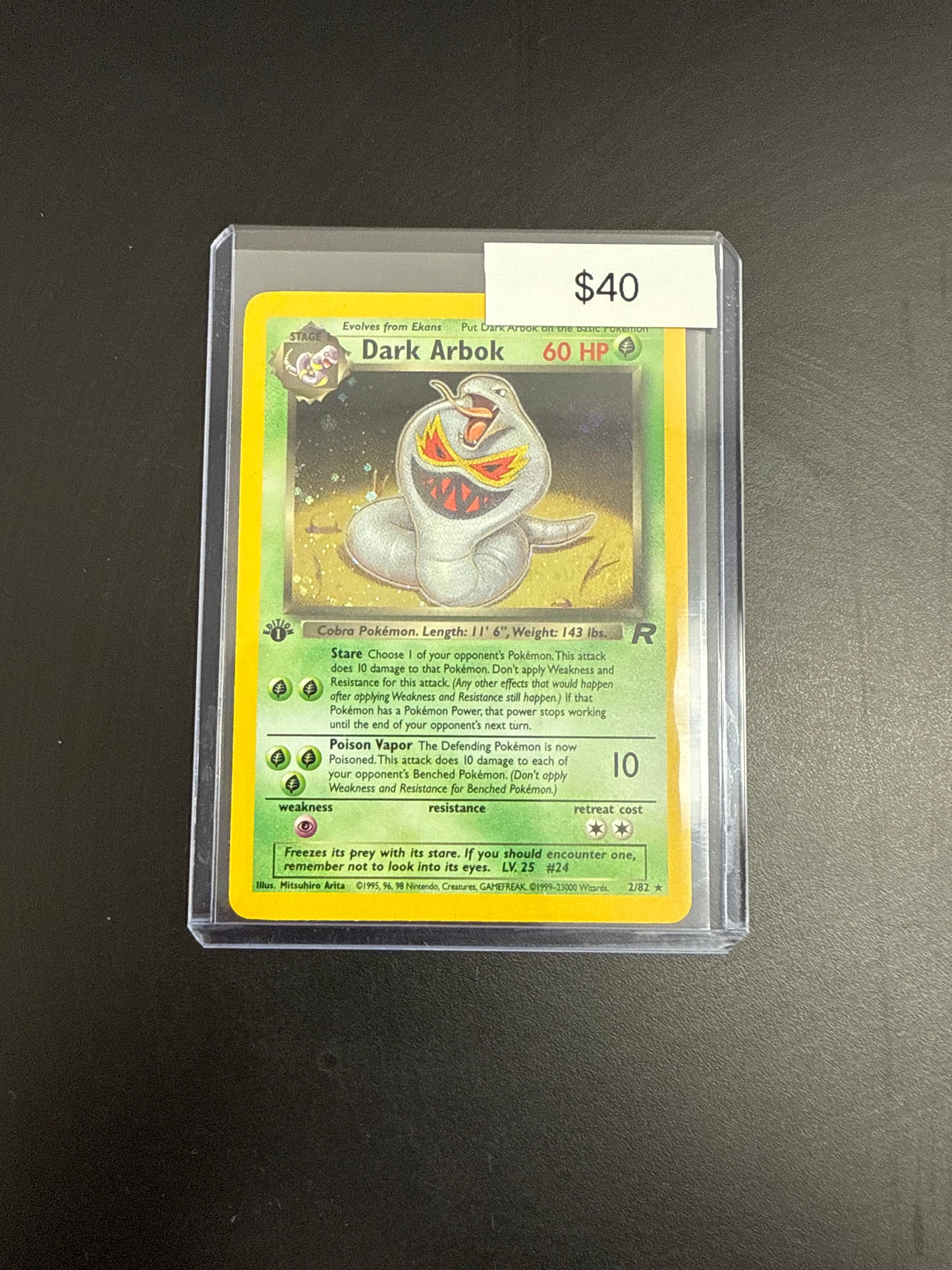 Pokémon Dark Arbok 1st Ed. 2/82