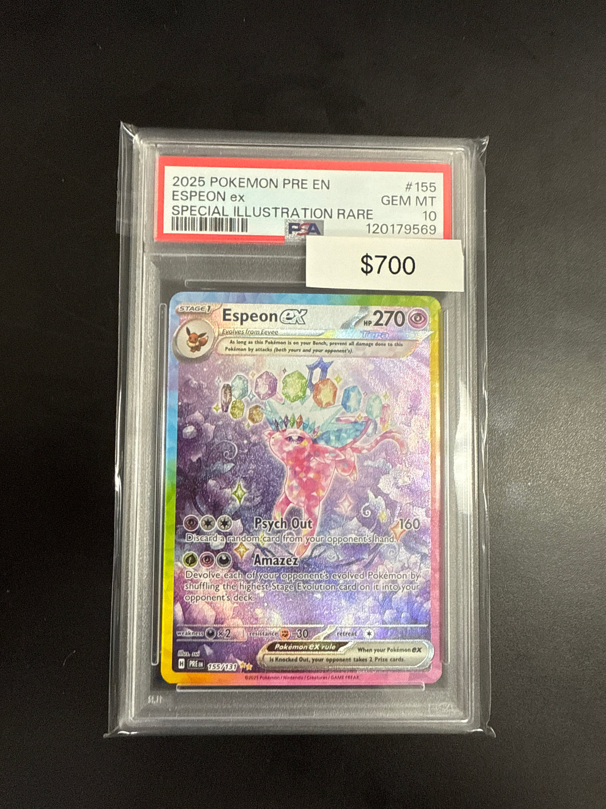 Pokémon Prismatic ESPEON EX 155/131 PSA 10