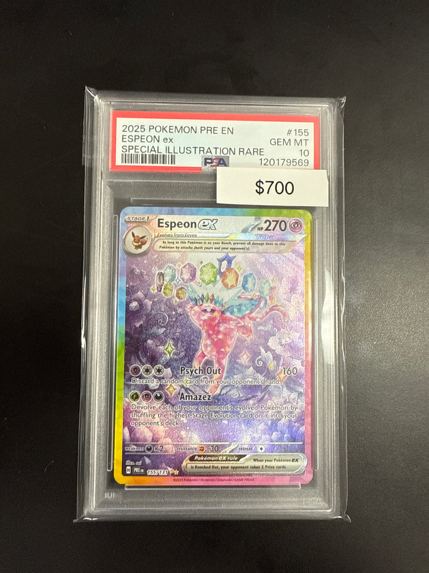 Pokémon Prismatic ESPEON EX 155/131 PSA 10