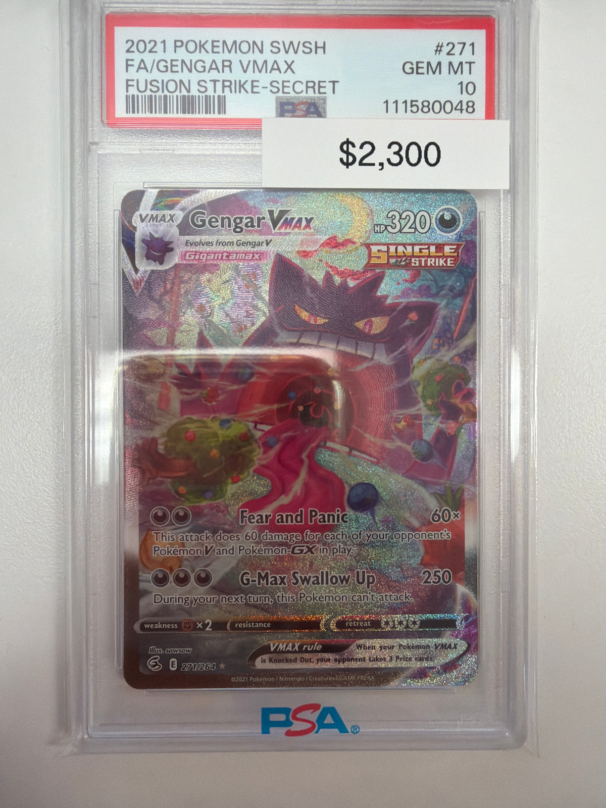 Pokemon Gengar Vmax 271/264 PSA 10