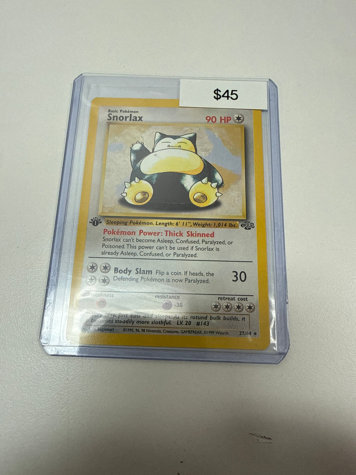 Pokemon Snorlax 1st Edition Non-Holo #27/64