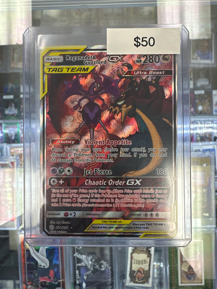 Pokemon Cosmic Eclipse Naganadel & Guzzlord Gx 224/236