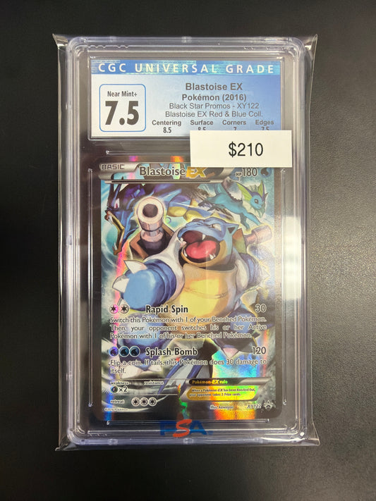 Pokemon 2016 Blastoise EX #XY122 CGC 7.5
