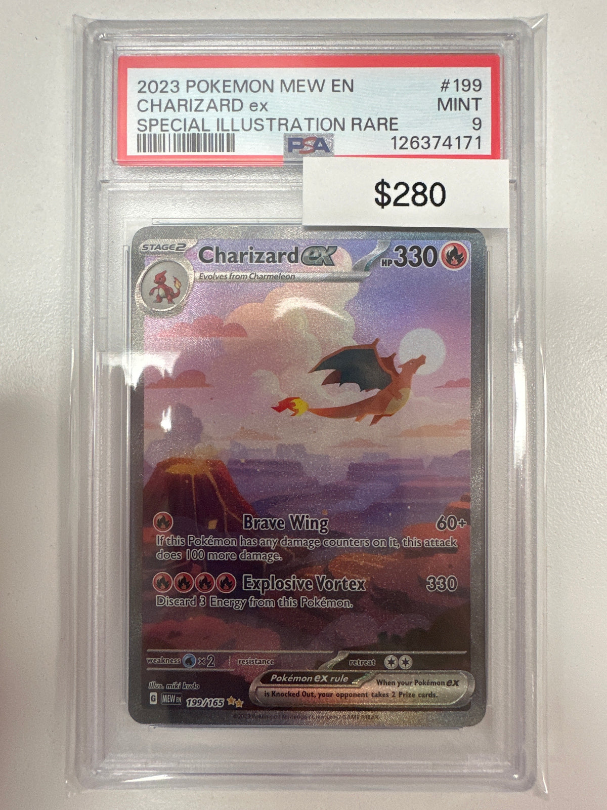 Pokemon Charizard ex 199/165 PSA 9