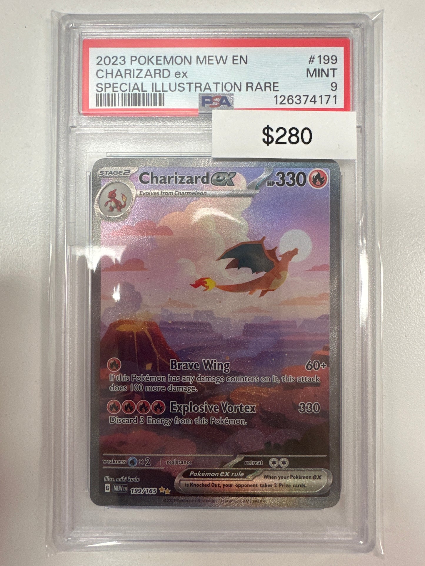 Pokemon Charizard ex 199/165 PSA 9