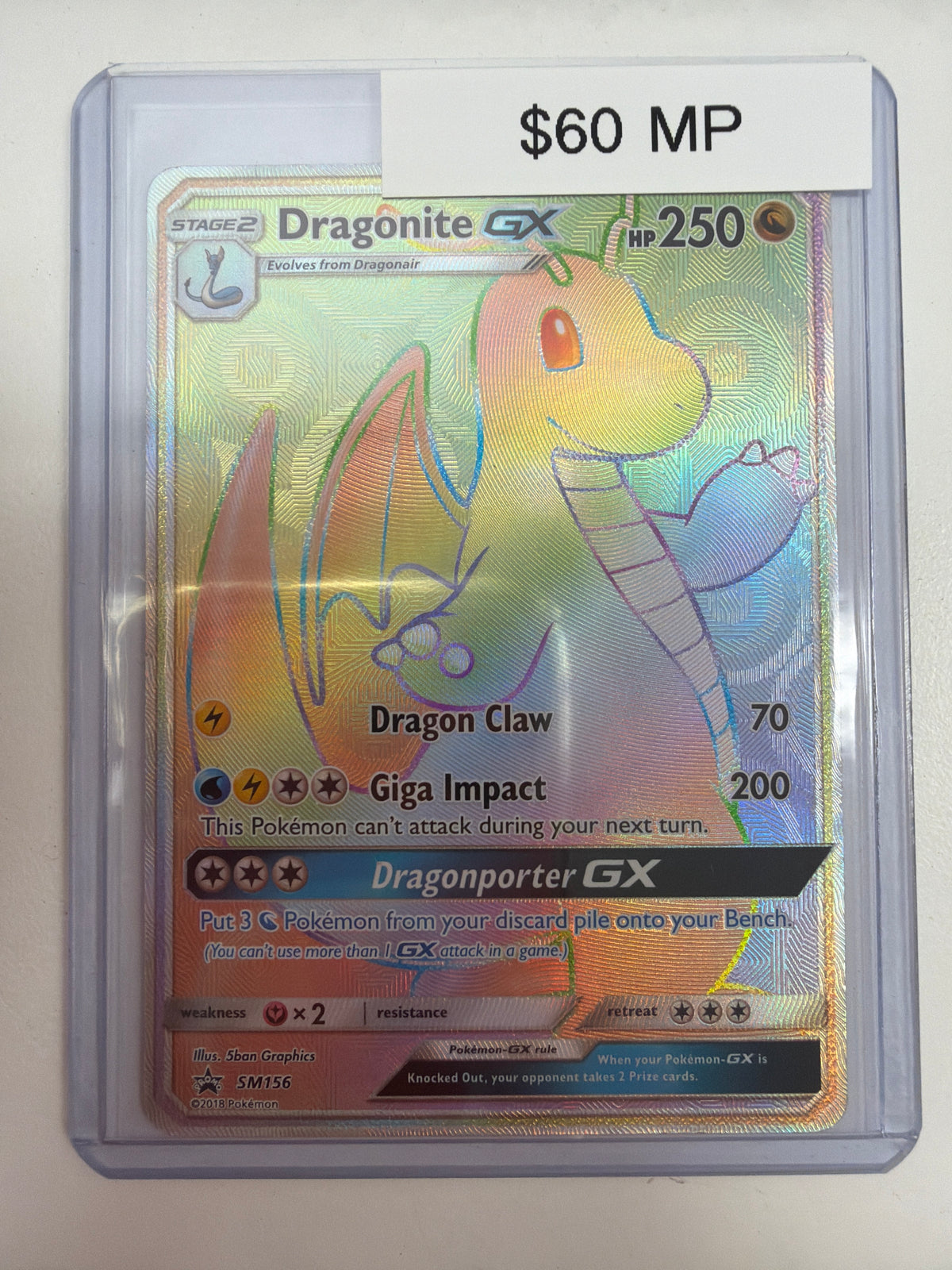 Pokemon Dragonite GX SM156 MP