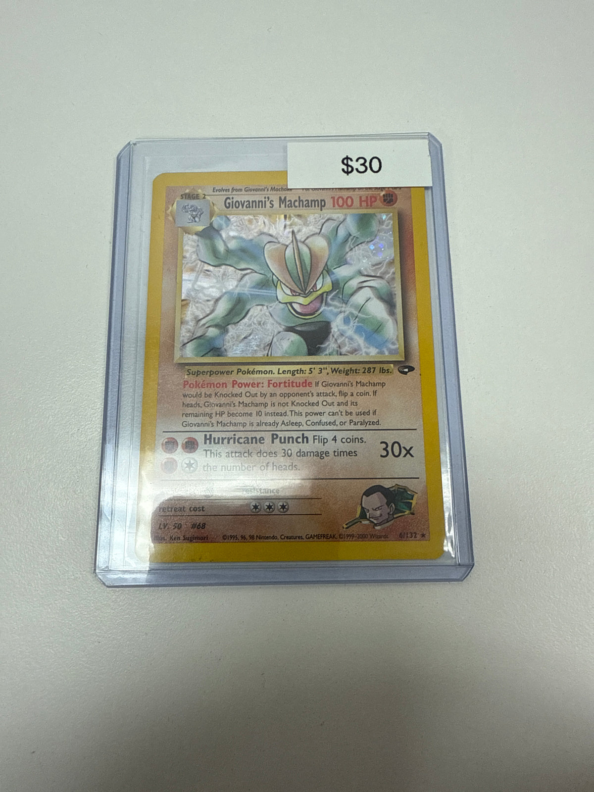 Gym Challenge Giovanni’s Machamp Holo #6/132