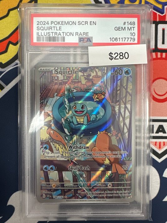 Pokemon Stellar Crown Squirtle 148/142 PSA 10