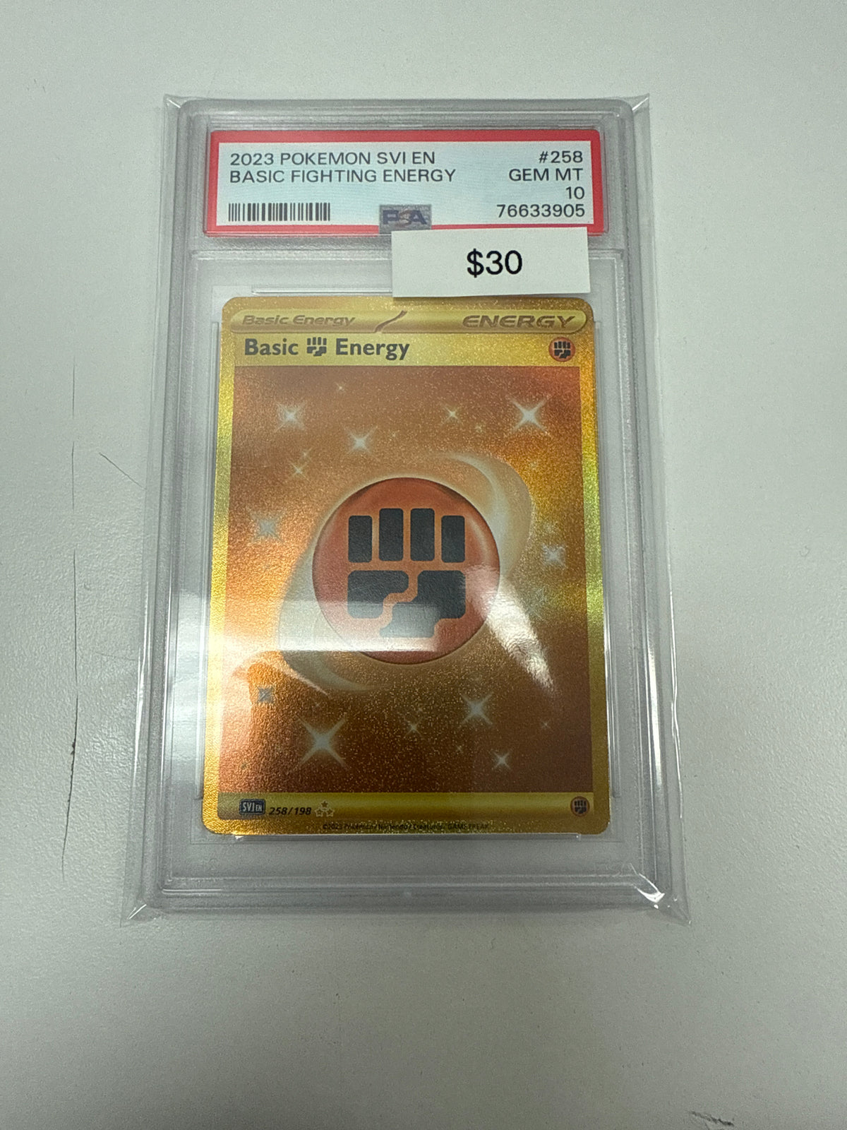 Pokemon Gold Fighting Energy #258/198 PSA 10