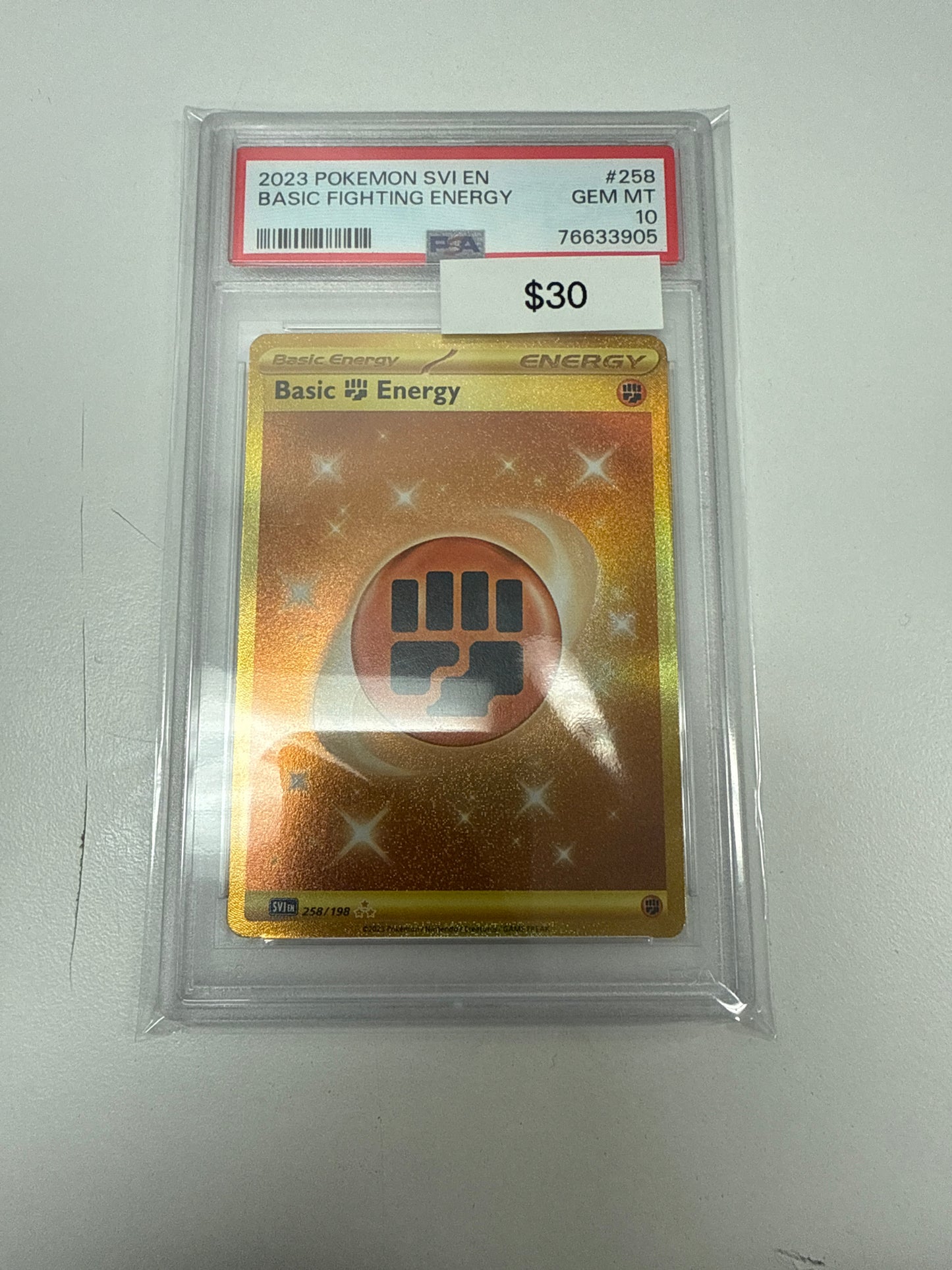 Pokemon Gold Fighting Energy #258/198 PSA 10