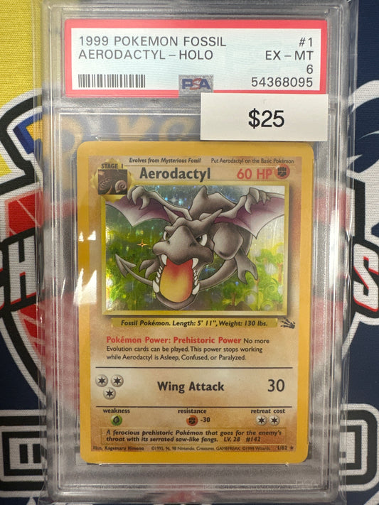 Pokemon Aerodactyl Holo 1/62 PSA 6