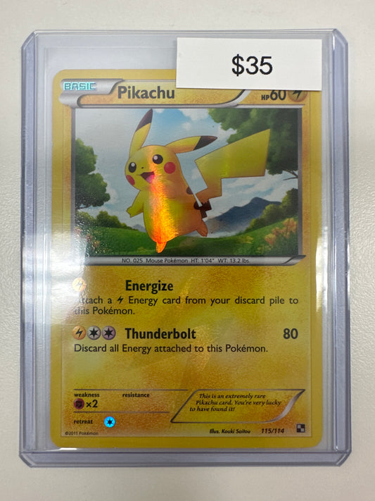 Pokemon Pikachu Secret Rare Holo 115/114