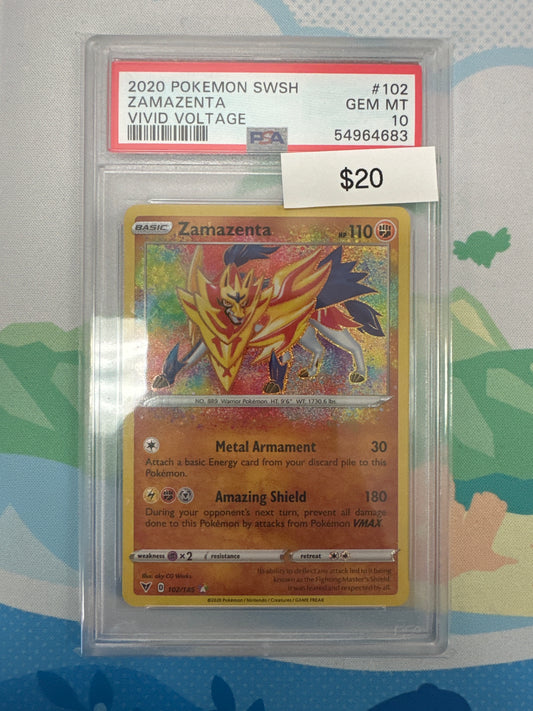 2020 Pokemon Vivid Voltage Zamazenta Amazing Rare #102 PSA 10