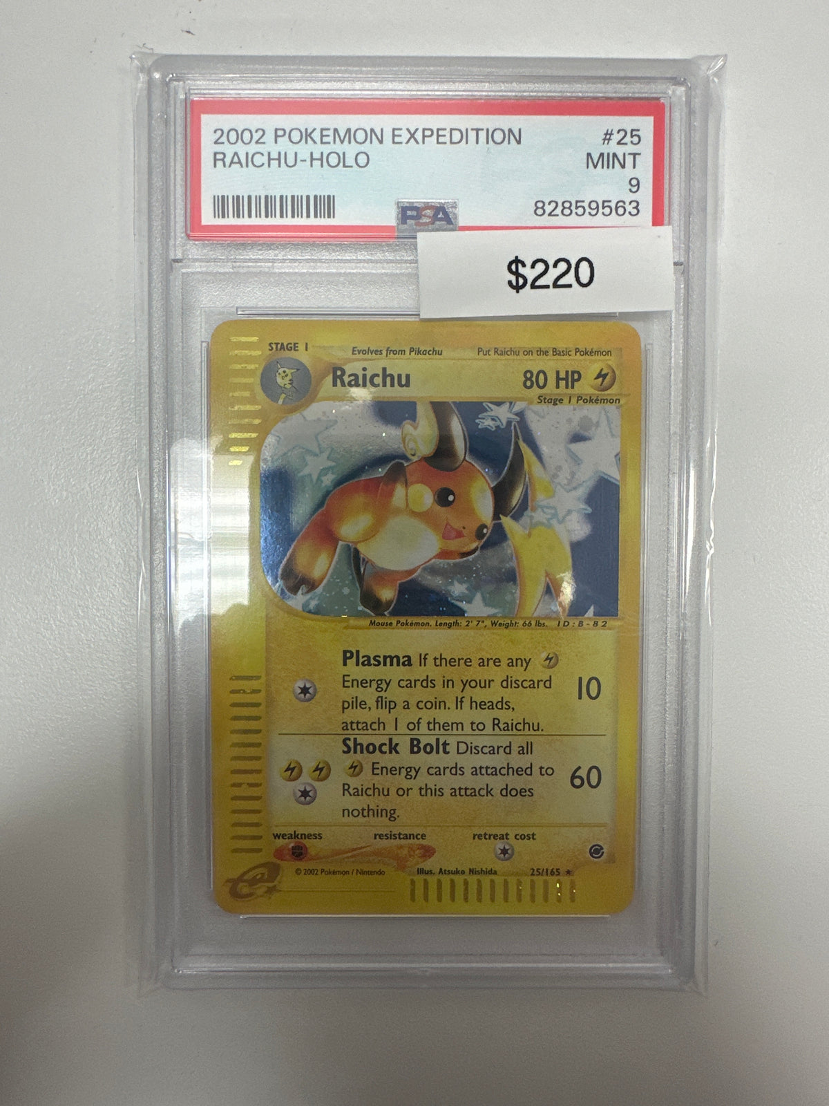 Pokemon Expedition Raichu 25/165 PSA 9