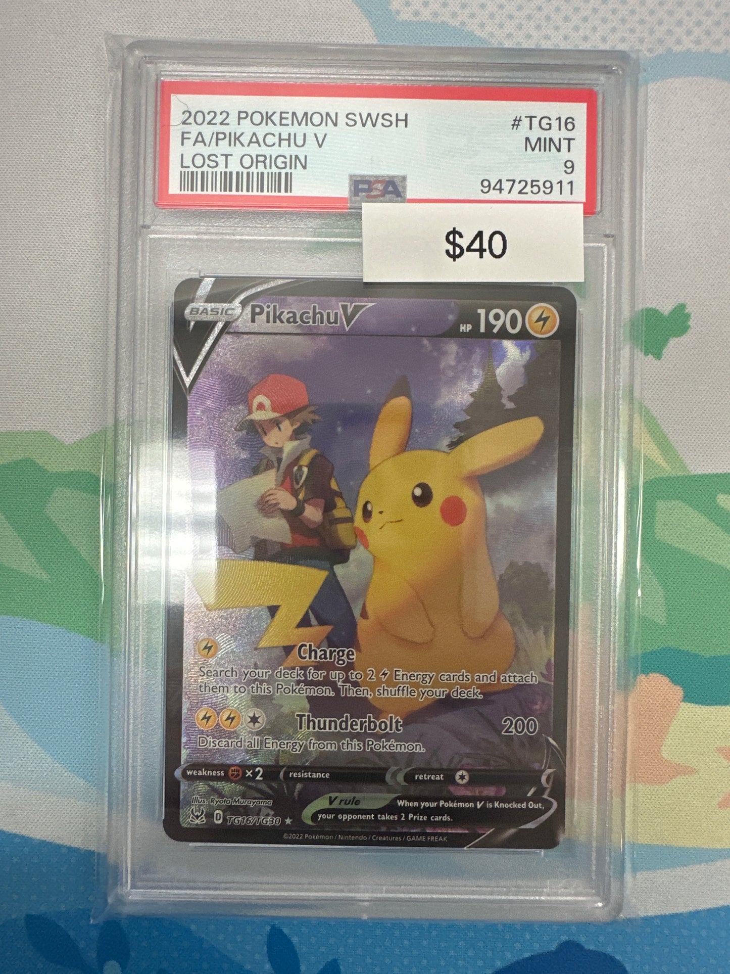 2022 Pokemon Lost Origin Trainer Gallery Pikachu V TG16 PSA 9