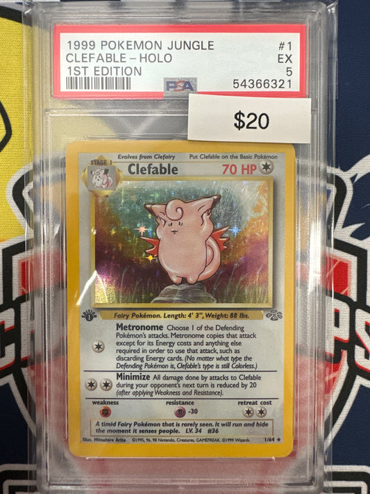 Pokemon Clefable 1/64 1st Edition Holo PSA 5