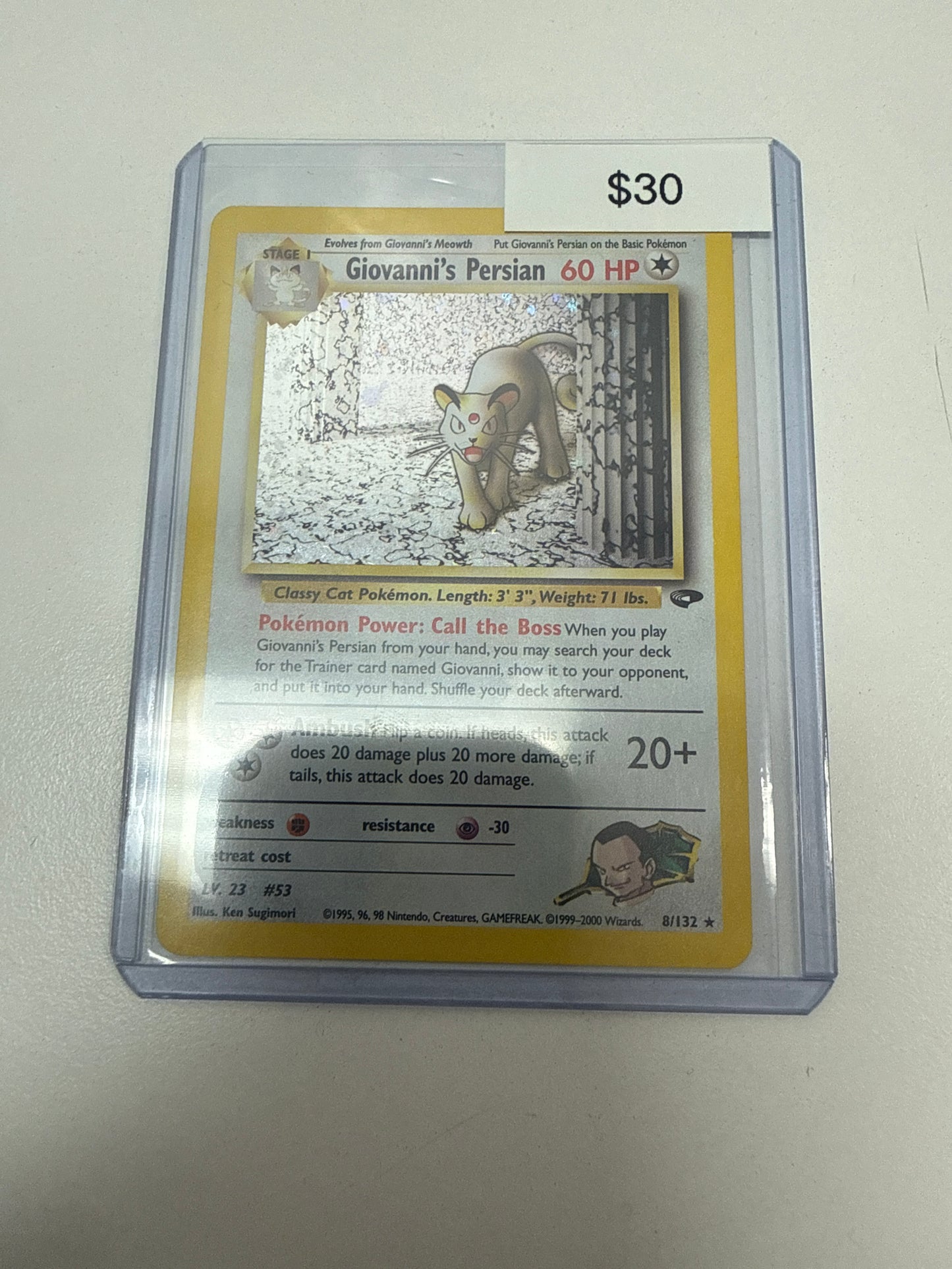 Pokemon Giovanni’s Persian Holo LP #8/132