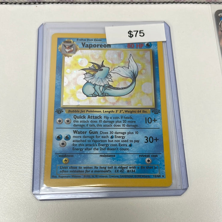 Pokémon Vaporeon Jungle 1st Edition Holo 12/64