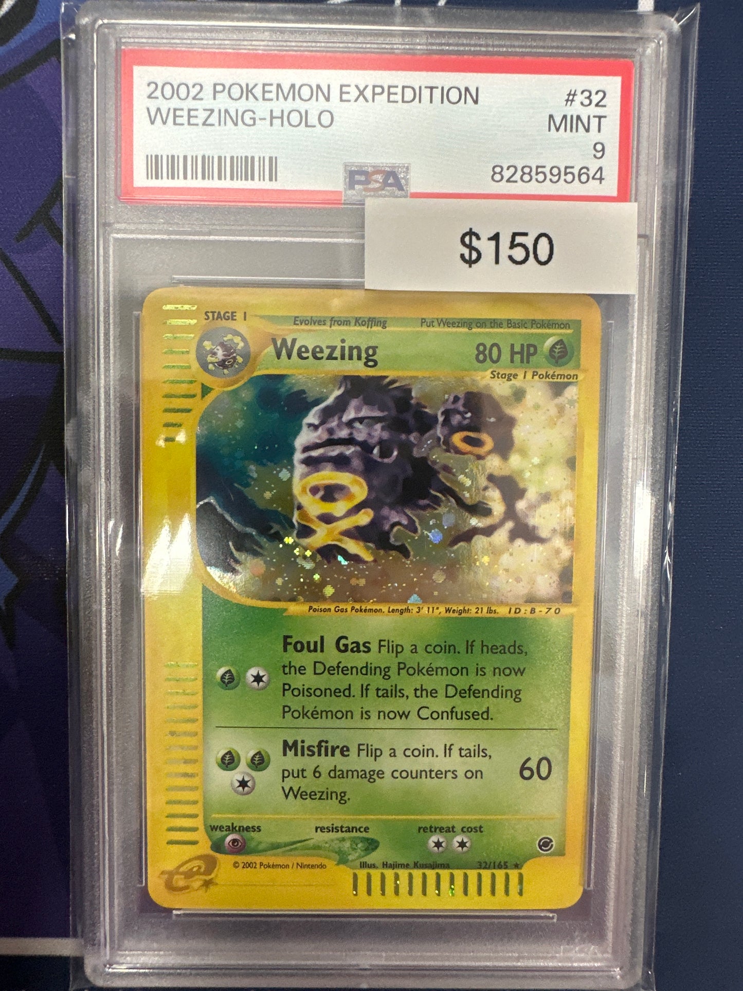 Pokemon Expedition Weezing Holo PSA 9