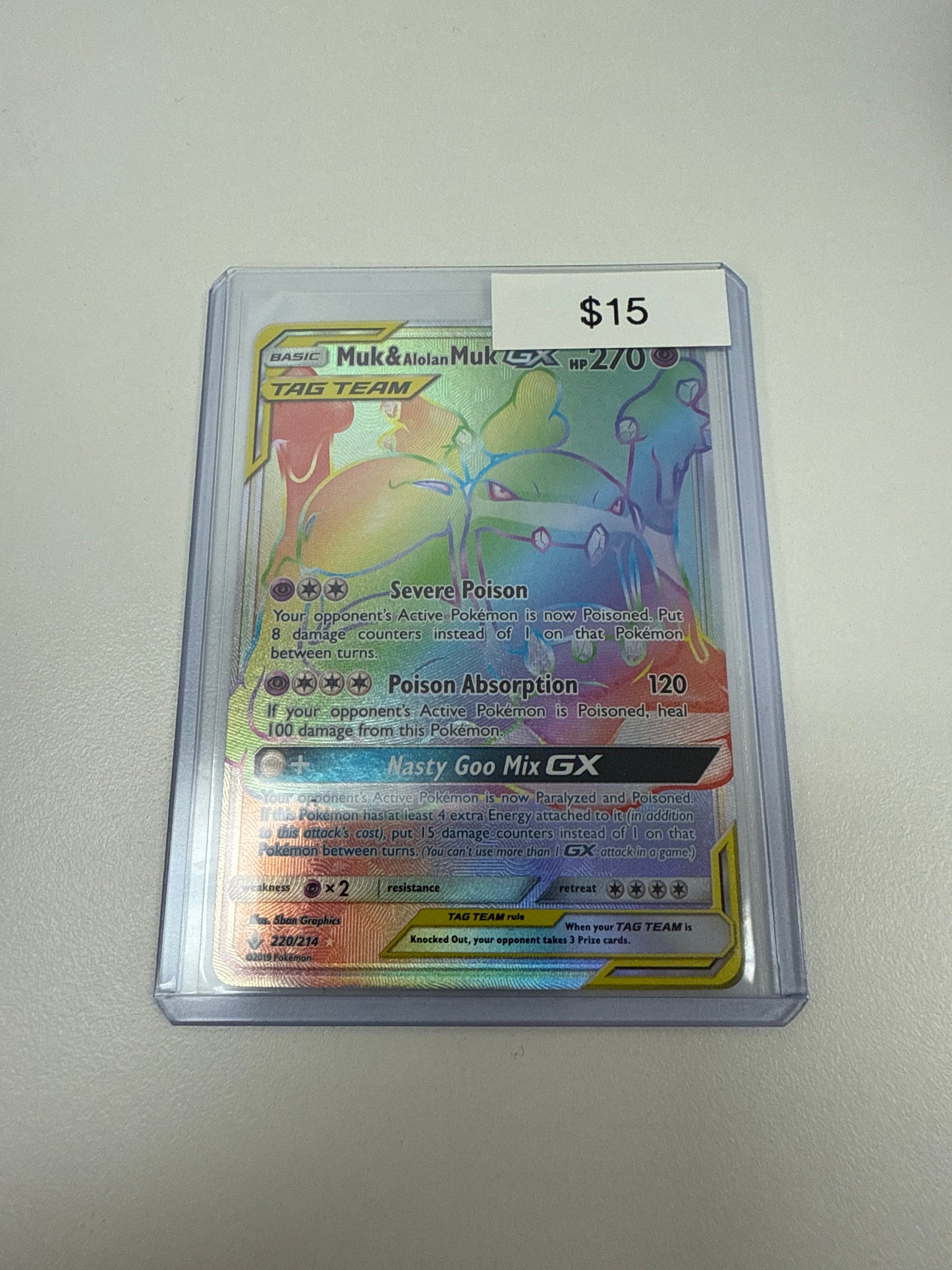 Pokemon Muk & Alolan Muk Rainbow Rare #220/214