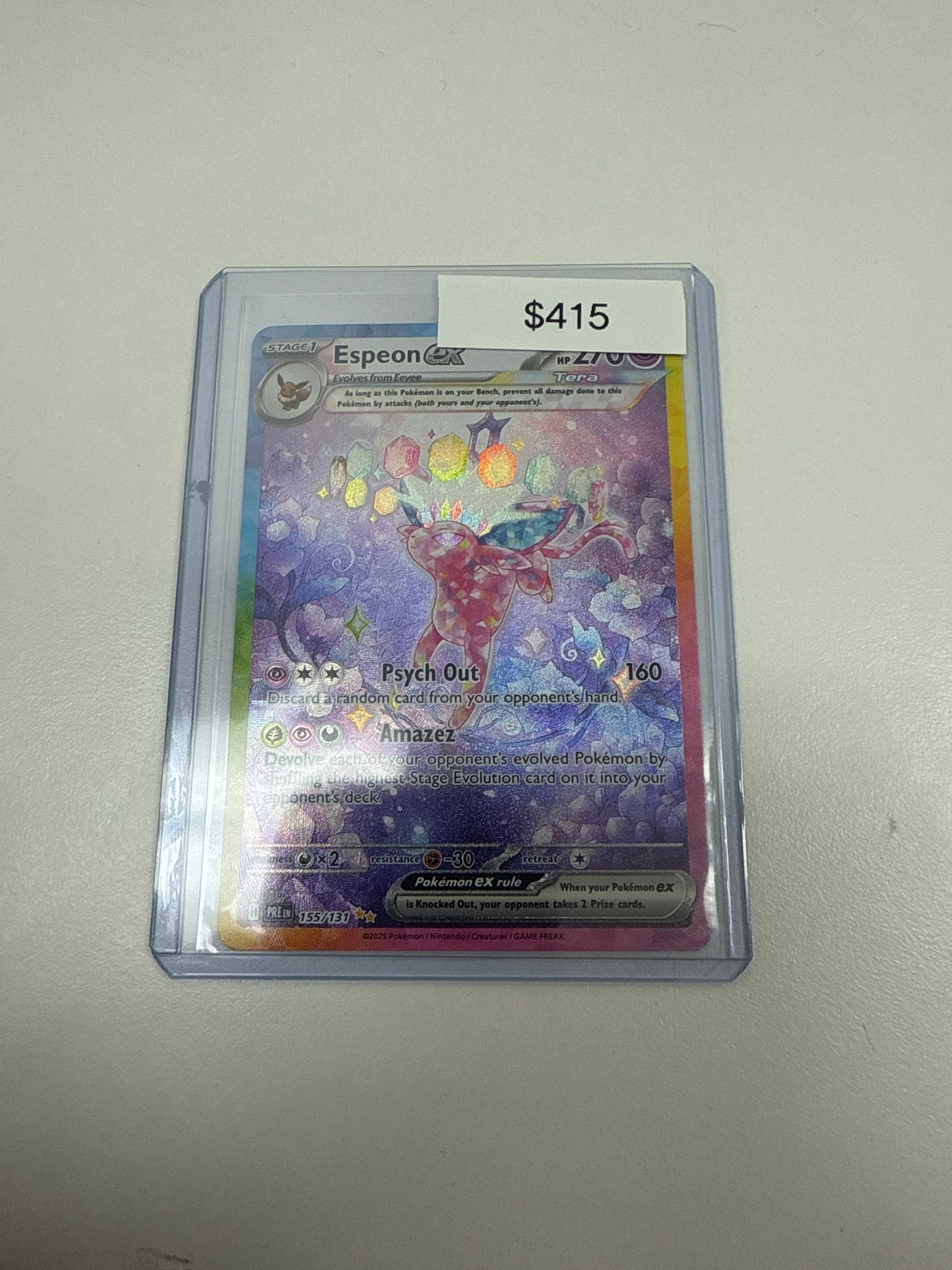 Pokemon Prismatic Evolutions Espeon Ex #155/131