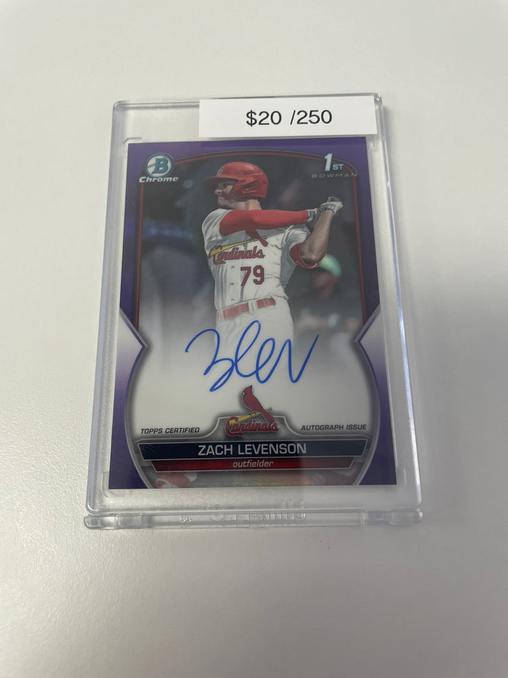 Bowman Chrome 1st Zach Levenson Purple Auto /250 