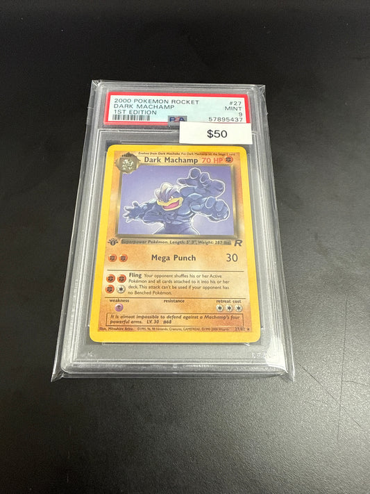 Team Rocket Dark Machamp 1st Ed #27/82 PSA 9