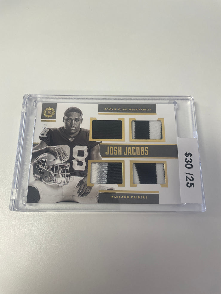 2019 Encased Josh Jacobs Quad Patch /25 